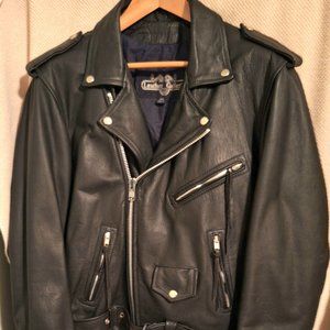 Leather Gallery Mens Biker Jacket Size 46